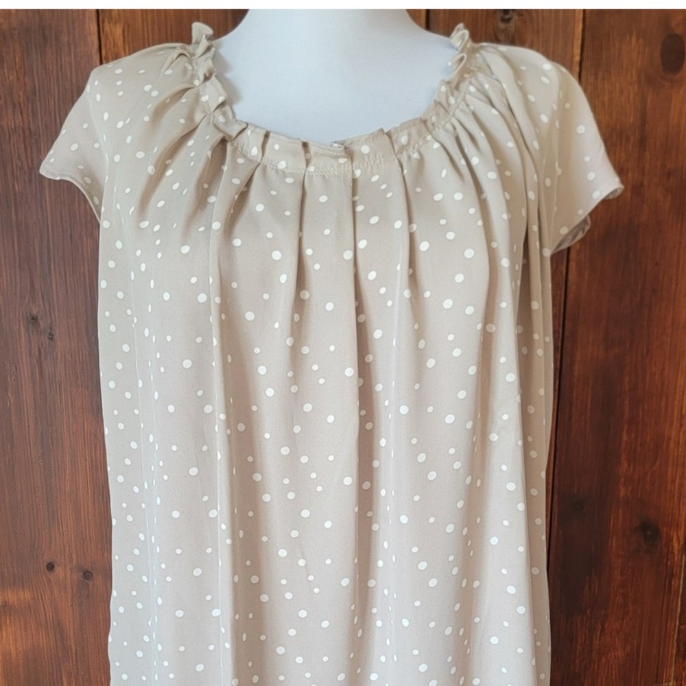 🍊LC Lauren Conrad Polka Dot Blouse - Cream XL🍊